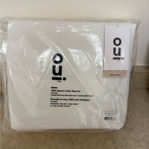 Organic cotton White twin bedding sheet set